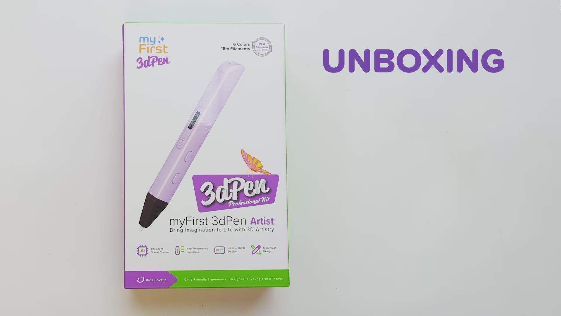 Load video: Unboxing 3d pen for kids